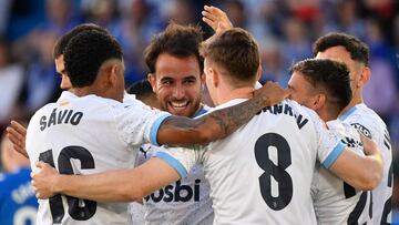 Eric Garcia celebra un gol con sus compañeros.