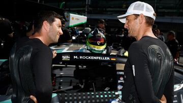 Jenson Button junto con Mike Rockenfeller.