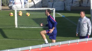 Godín entrena en solitario: así es su concienzuda recuperación