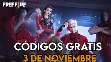 Free Fire códigos recompensas 3 de noviembre