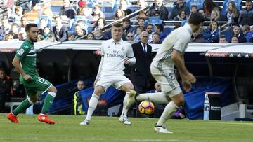 Kroos in action against Leganés, where he broke his right foot