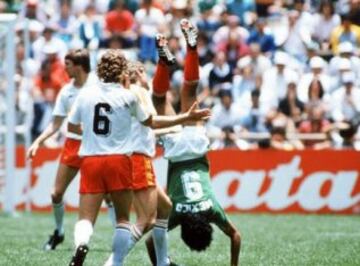 Marca el segundo gol que le dio el triunfo a México 2-1 ante Bélgica en el Mundial de México 86