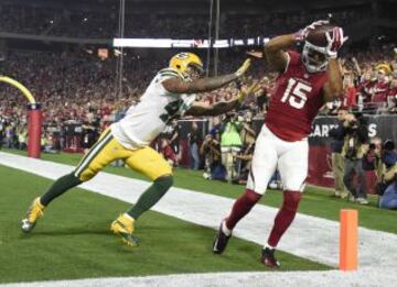 Michael Floyd, receptor de Arizona, anotó 2 TD. Sus fiables manos en la end-zone hicieron posible que los Cardinals fuesen siempre por delante en el marcador. El jugador no tuvo mucho peso a la hora de mover cadenas, pero cual delantero centro rematador, logró las anotaciones. Floyd terminó el partido con 3 recepciones, 26 yardas y 2 TD.