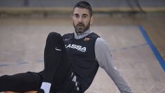 Juan Carlos Navarro, durante un entrenamiento con el Barcelona. 