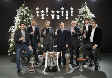 Iker Casillas, Sergio Ramos, Mourinho, Florentino Pérez, Pablo Laso, Sergio LLull y Felipe Reyes