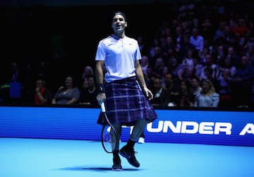 Andy Murray y Roger Federer participaron en una exhibición benéfica en Glasgow.