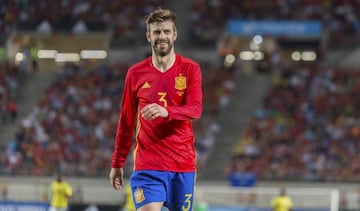 Gerard Piqué during the friendly with Colombia.