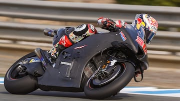 Takaaki Nakagami, durante unas pruebas en el circuito de Jerez.