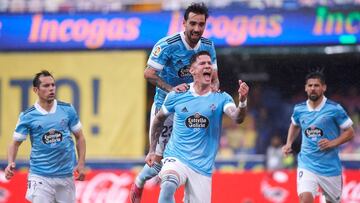 Santi Mina of Celta de Vigo celebrates a goal during the La Liga Santander match Villarreal and Celta de Vigo at Estadio de la Ceramica on 9 May, 2021 in Vila-real, Spain
AFP7
09/05/2021 ONLY FOR USE IN SPAIN