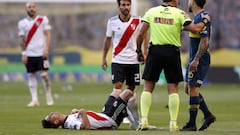 Pity Martínez se fue lesionado en River y Jara, en Boca