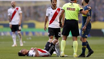 Pity Martínez se fue lesionado en River y Jara, en Boca