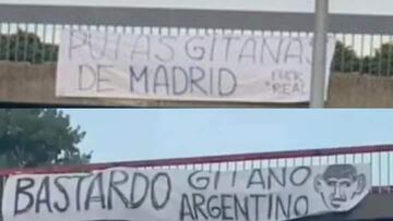 Carteles en las carreteras de Belgrado contra el Madrid.