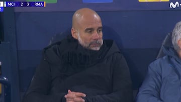 La cara de Guardiola tras el gol de Bellingham: se va a hacer Gif eterno al instante
