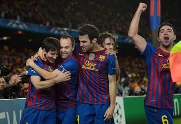 Leo Messi (73 goles), Cesc Fàbregas (15 goles) y Xavi Hernández (14 goles)