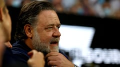 FILE PHOTO: Actor Russell Crowe in the stands at the Australian Open watching the Women's Singles Final in Melbourne Park, Melbourne, Australia - January 29, 2022. REUTERS/Asanka Brendon Ratnayake/File Photo