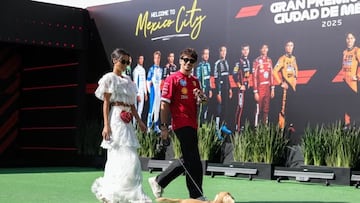 Así es Alexandra Saint Mleux, la novia de Leclerc que causó furor con su look homenaje a Frida Kahlo en el GP de México