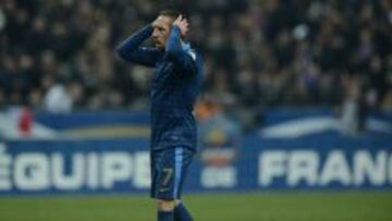 Franck Ribéry durante el partido ante España.