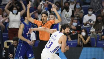 Sergio Llull celebra una canasta ante el Hereda San Pablo Burgos.