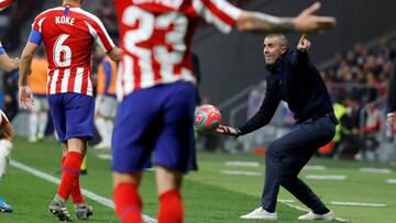 El entrenador del Athletic, Gaizka Garitano, en el Wanda Metropolitano.