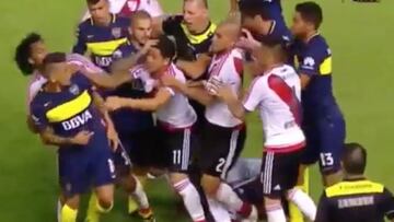 La vergonzante pelea entre jugadores de River y Boca