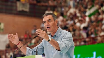 El secretario general del PSOE y presidente del Gobierno, Pedro Sánchez, participa en un acto público del PSOE en Málaga, a 14 de septiembre de 2025.
El secretario general del PSOE y presidente del Gobierno, Pedro Sánchez, ha participado este domingo en un acto público del PSOE en Málaga. En él, ha ensalzado al figura de la ministra de Hacienda y candidata a la Junta por el PSOE-A, María Jesús Montero. Además, ha informado sobre las futuras acciones del Gobierno en materia de vivienda y valorado los incidentes de la Vuelta Ciclista a España.
14 SEPTIEMBRE 2025
Álex Zea / Europa Press
14/09/2025