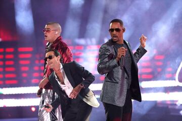 Marc Anthony, Will Smith y Bad Bunny fueron los encargados de realizar la actuación de apertura de la ceremonia. 