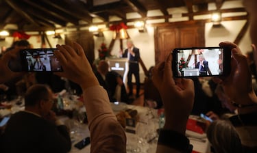 Un momento del discurso del presidente Enrique Cerezo. 




