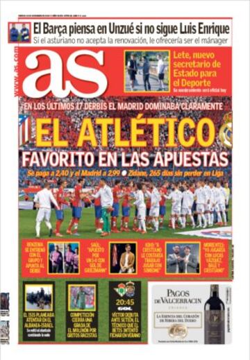 Las portadas de AS de noviembre