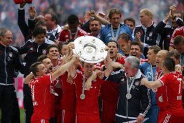 Celebraciones del Bayern Múnich a proclamarse campeón de la Bundesliga