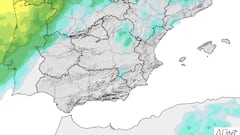 Imagen del mapa de precipitación máxima del EPS en Península y Baleares - AEMET