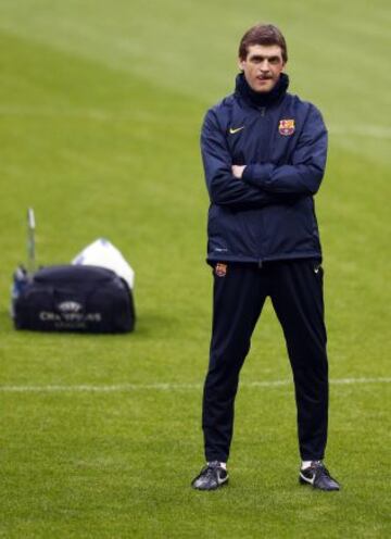 Entrenamiento en el Allianz Arena. Tito Vilanova.