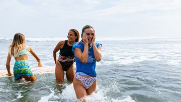 EL SUNZAL, LA LIBERTAD, EL SALVADOR - OCTOBER 12: Two-time WSL Longboard Champion Rachael Tilly of the United States after winning the 2024 World Title at the Surf City El Salvador Longboard Championships on October 12, 2024 at El Sunzal, La Libertad, El Salvador. (Photo by Tommy Pierucki/World Surf League)