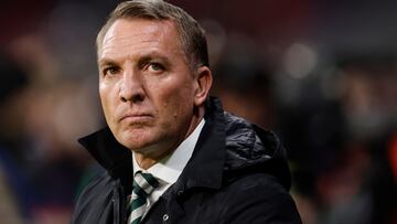 Celtic's Northern Ireland coach Brendan Rodgers is pictured during the UEFA Champions League group E football match between Club Atletico de Madrid and Celtic at the Metropolitano stadium in Madrid on November 7, 2023. (Photo by OSCAR DEL POZO / AFP)