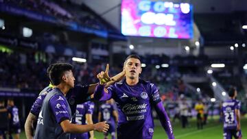 Brian Rubio celebrates his goal 2-2 of Mazatlan during the 2nd round match between Mazatlan FC and Atletico de San Luis as part of the Liga BBVA MX, Torneo Apertura 2024 at El Encanto Stadium on July 12, 2024 in Mazatlan, Sinaloa, Mexico.