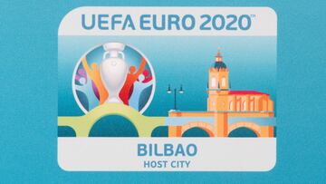 Logo de la sede de Bilbao en la Eurocopa 2020.