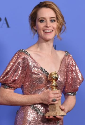 Claire Foy, ganadora del Globo de Oro por su papel en The Crown.