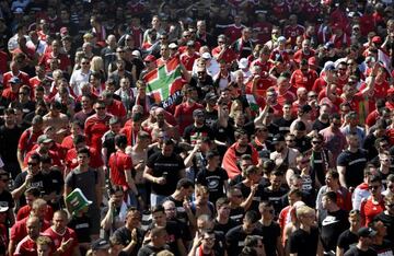 Soccer Football - Euro 2020 - Group F - Fans gather for Hungary v Portugal - Budapest, Hungary - June 15, 2021 Hungary fans gathered in Budapest before the match REUTERS/Marton Monus