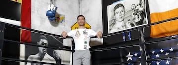 Ángel Moreno antes de un entrenamiento en el Detroir Boxing Academy.