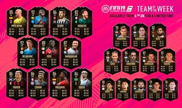 TOTW 31 de FIFA 19 Ultimate Team con De Bruyne como gran estrella