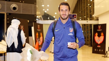Koke, en la llegada del Atlético a Yeda para disputar la Supercopa de España.