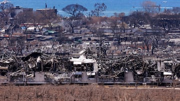 FILE PHOTO: The fire ravaged town of Lahaina on the island of Maui in Hawaii, U.S., August 15, 2023.  REUTERS/Mike Blake/File Photo/File Photo