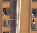 La fuga viral de una amante de un piso en la 13ª planta de un edificio: secuencia de película