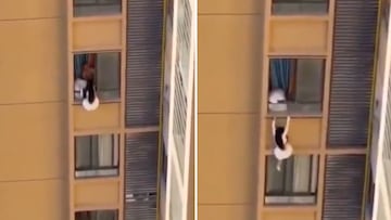 La fuga viral de una amante de un piso en la 13ª planta de un edificio: secuencia de película