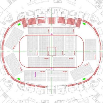 El plano del edificio Globen Padel que albergará 14 pistas en Estocolmo.