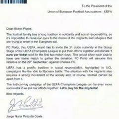 El Oporto propone dar dinero de la Champions a los refugiados