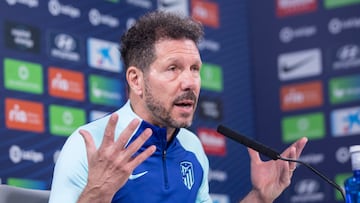 Simeone, en rueda de prensa.