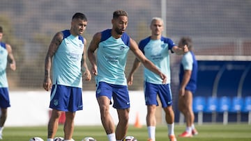 Cunha, durante un entrenamiento del Atlético.