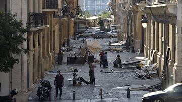 Beirut (Lebanon), 05/08/2020.- Damaged shops in the aftermath of a massive explosion in downtown Beirut, Lebanon, 05 August 2020. According to media reports, at least 100 people were killed and more, 4,000 were injured and hundreds gone missing, after an 