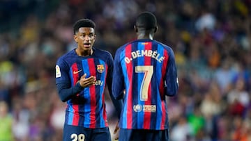 Alejandro Balde of FC Barcelona during the La Liga match between FC Barcelona and RC Celta played at Spotify Camp Nou Stadium on October 9, 2022 in Barcelona, Spain. (Photo by Sergio Ruiz / Pressinphoto / Icon Sport)