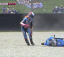 Alex Rins sufrió una caída pero consiguió la primera plaza